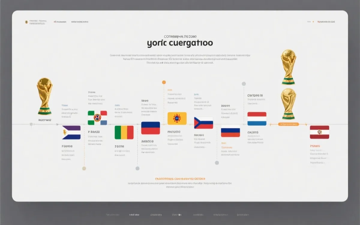 世界杯冠军时间轴与冠军次数信息图占位图